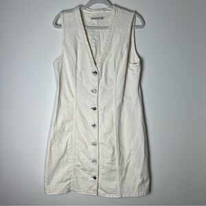 Abercrombie & Fitch Cream Button-Down Mini Dress